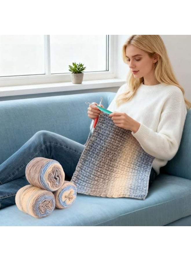 ووفيكسر غزل الكيك متدرج أرض جنيات قوس قزح، 2 حزمة 60 ٪ قطن 30 ٪ أكريليك 10 ٪ صوف، غزل كروشيه الحياكة - Image 5